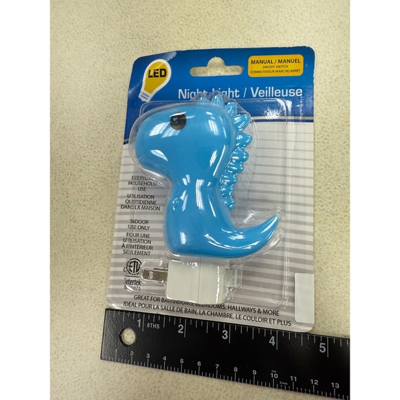 Blue Dinosaur LED Night Light For Kids Indoor Use Plug In - Picture 2 of 3
